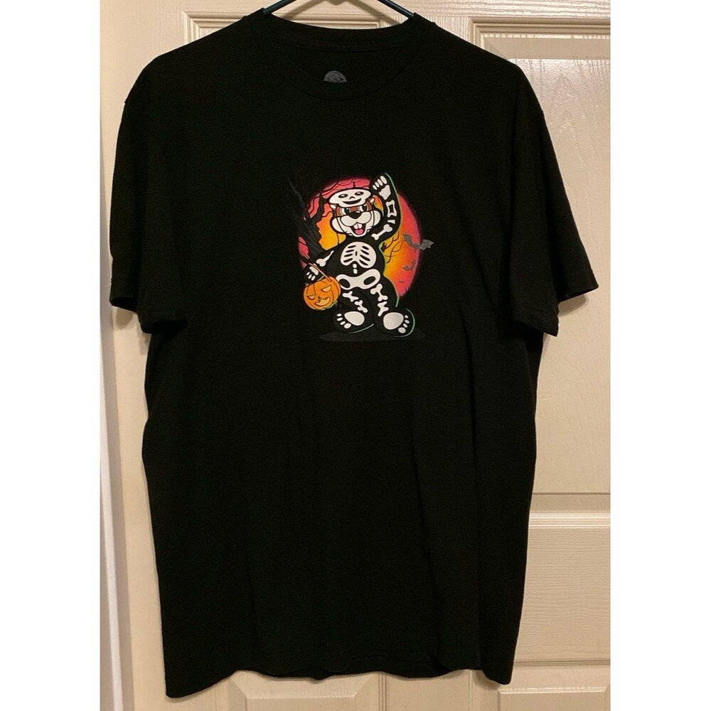 Buc-ee's Halloween Shirt Black Glow In The Dark Skeleton Beaver Spooky Stuff L